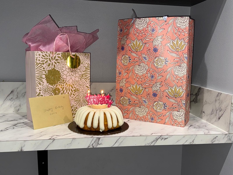 Cake and presents
