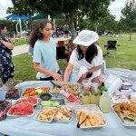 Preparing the food table