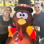 Posing with turkey mascot