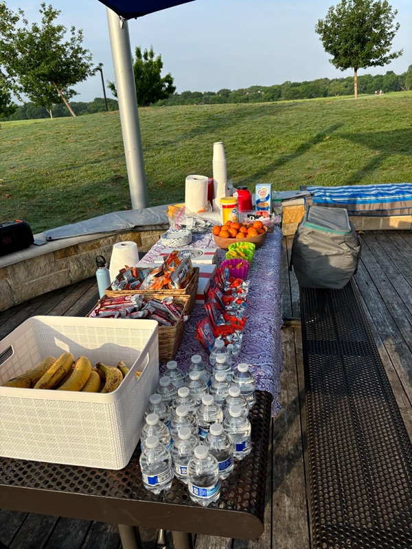 Food and beverage line up for participants