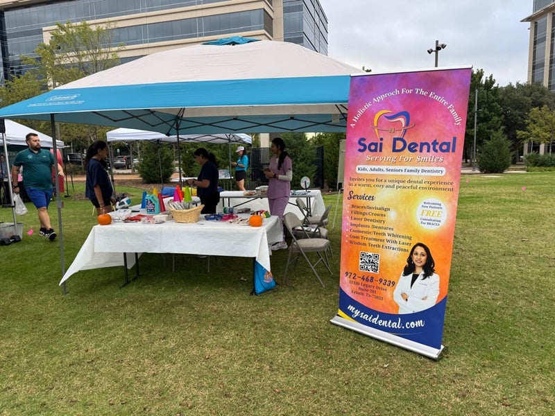 Outside view of company booth at event
