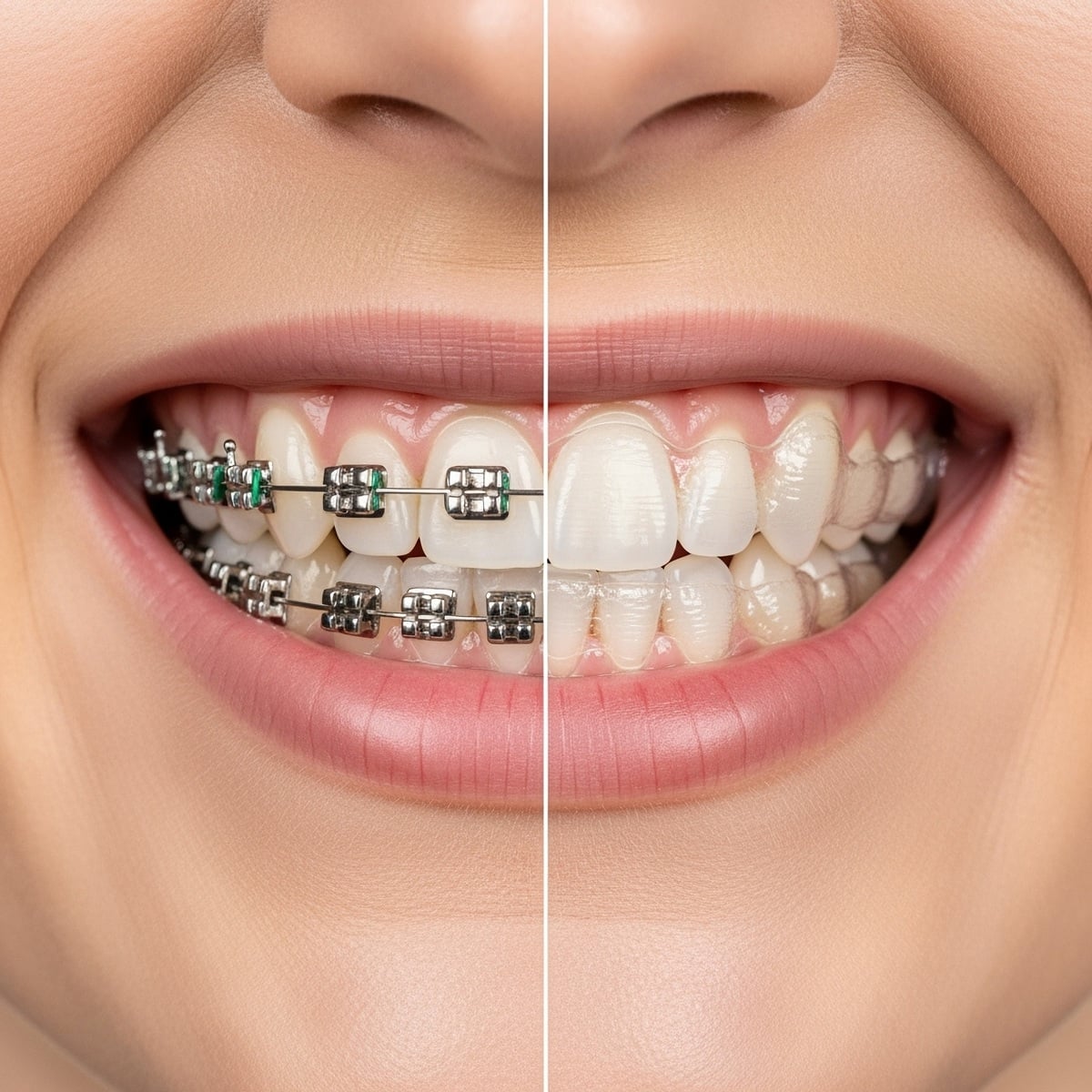 Before and after braces photo